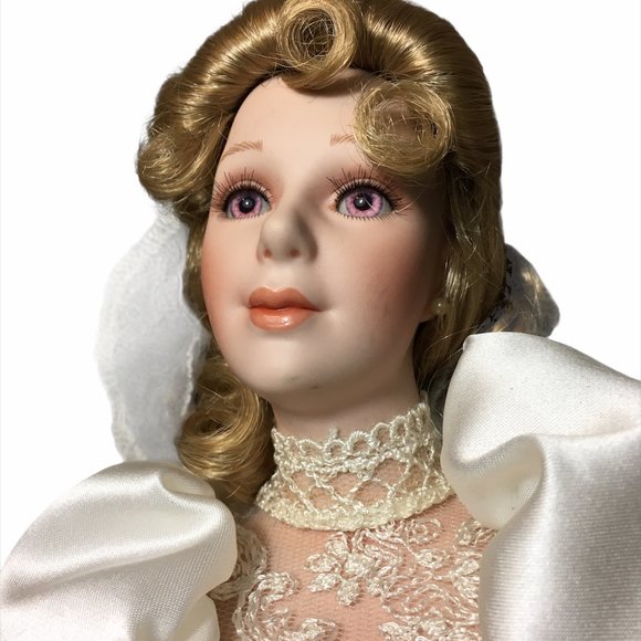 Jennifer Rose Bride Wedding Doll Sandra Kuck Hamilton Collection 18" Porcelain - Picture 2 of 12